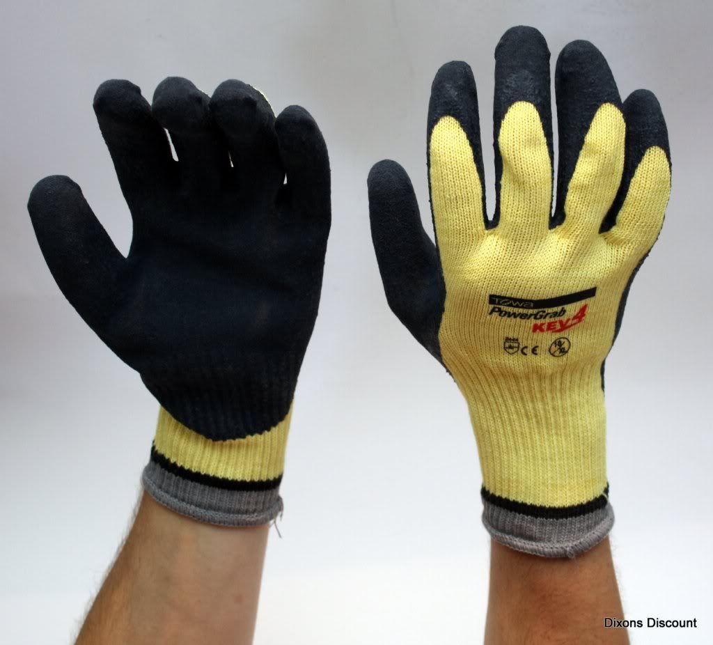 Towa Powergrab Kev4 XL Work / Gardening Kevlar Lined Gloves For Dry & Dusty Grip eBay